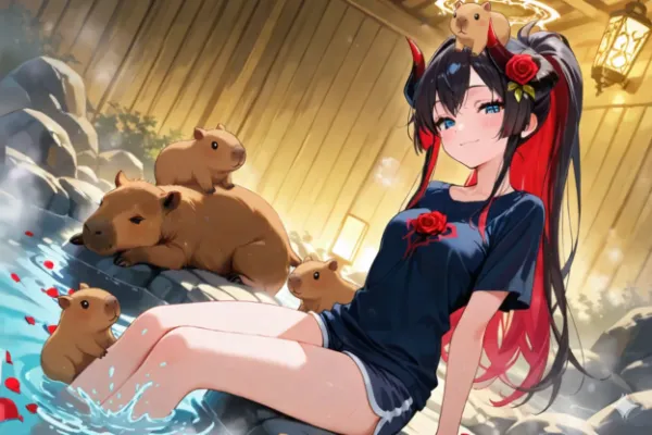 魔王城ふれあいコーナー「カピバラの湯」