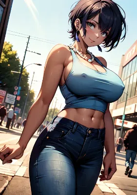 ショートカット巨乳～1
