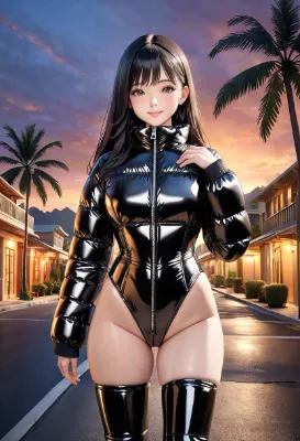 リゾート街の夕焼け