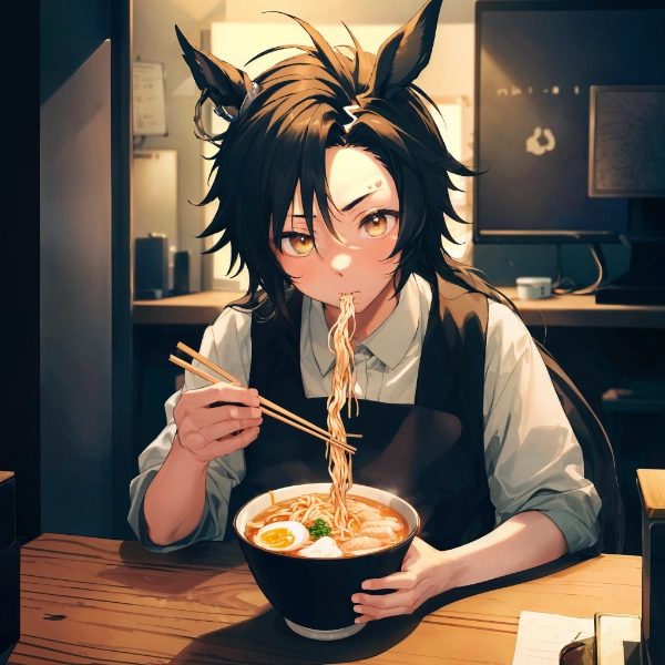 「お夜食のラーメンだよ！」