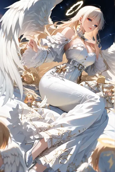 チビ天使たちとマザー天使のお姉さん