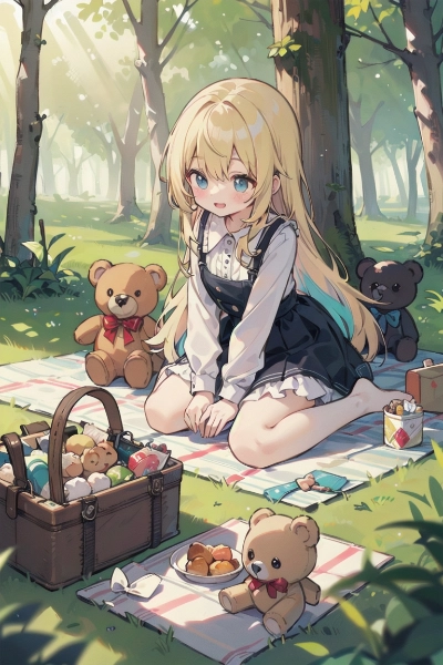 大好きなテディベアとピクニック