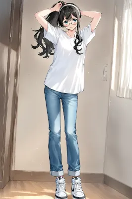 スニーカーとジーンズ