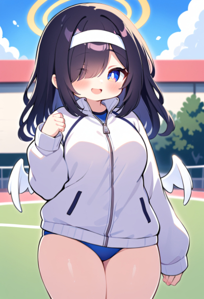 萌え袖ブルマ目隠れ地味天使さん