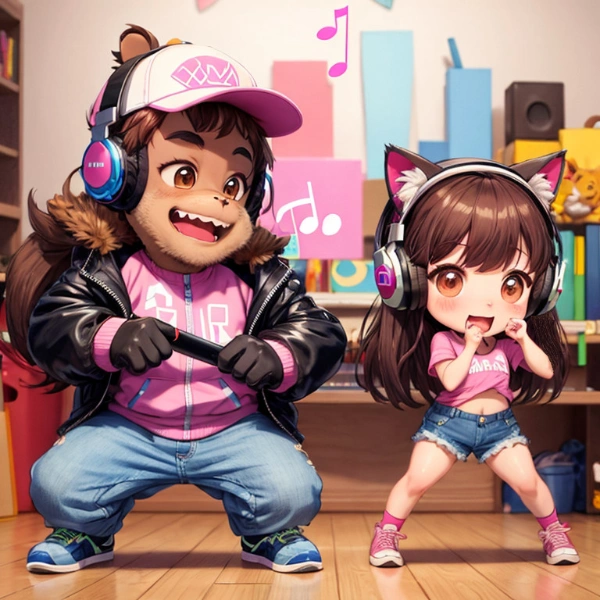 chibi あいら　仲良しゴリちゃんとペアルック