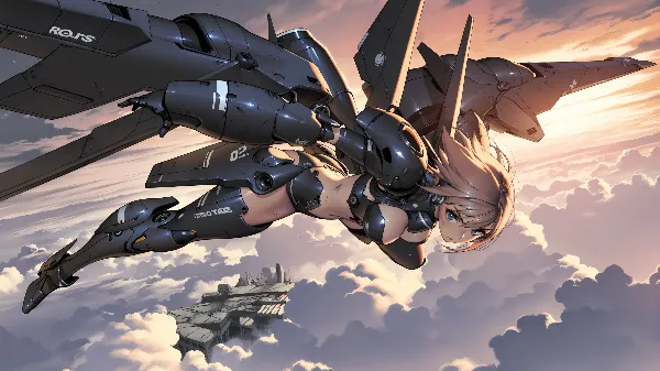 雲海を駆けるメカ少女の決意
