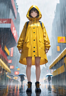 お題：雨（雨合羽）