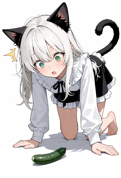 猫耳娘ちゃんときゅうり（いいきゅうりの日（4月を除く毎月19日 記念日））