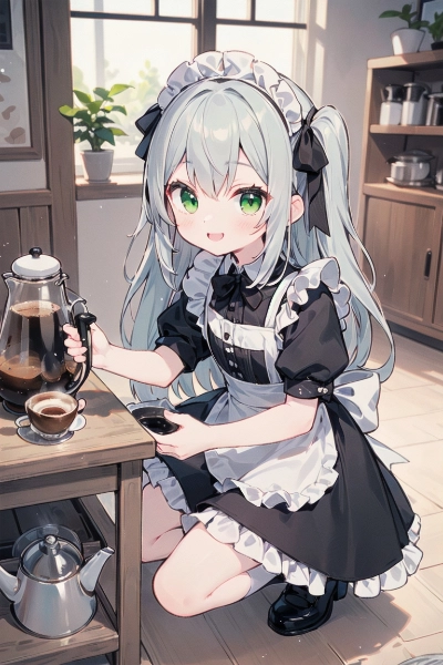 ただいま暖かいコーヒーをお入れしますねご主人様！