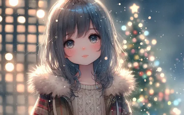 美少女ポートレイト12月：雪降る聖夜の小さな願い（ひとりぼっちのクリスマス）