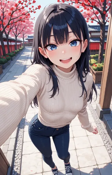 梅が咲く公園で