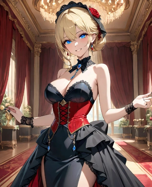 黒いドレスを纏った金髪美女