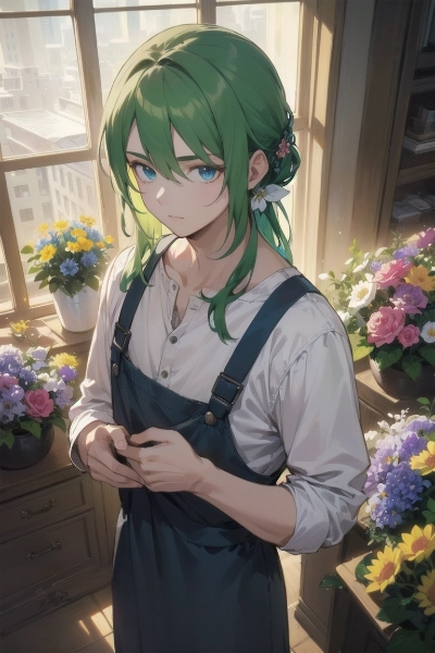 緑髪の花屋店員チャレンジ