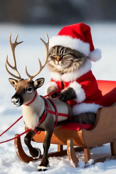 サンタ猫の雪原大冒険