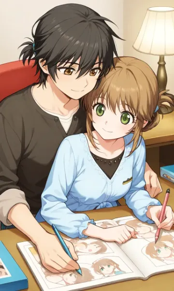 二人で描く甘いスケッチタイム