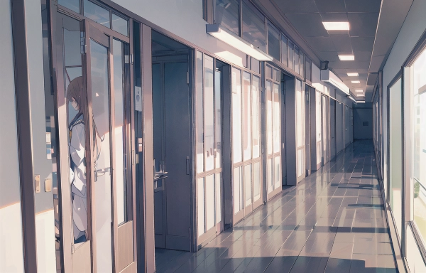 職業科専門高校の廊下