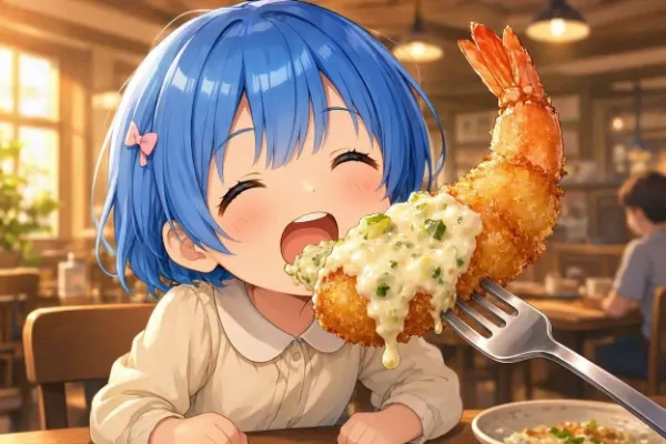 エビフライ定食（タルタル付❤）