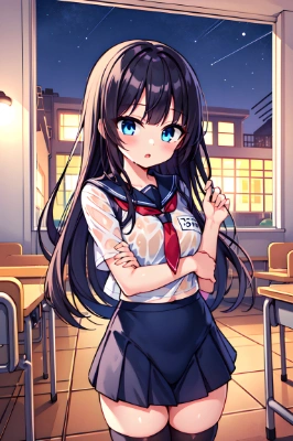 制服で泳いだ