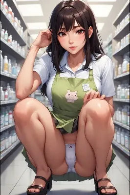 ドラッグストア幼馴染再会パンチラ画像集