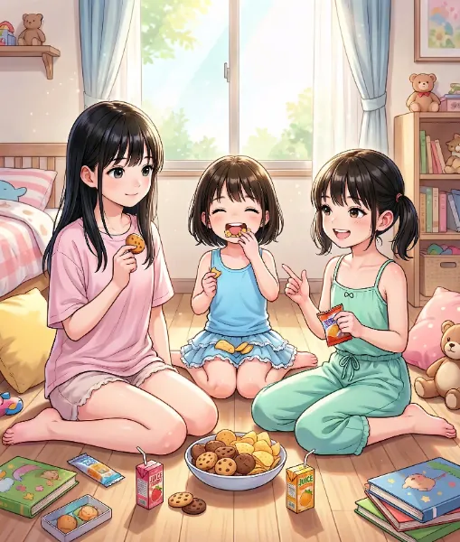 部屋着でお菓子タイム（連作15/20）