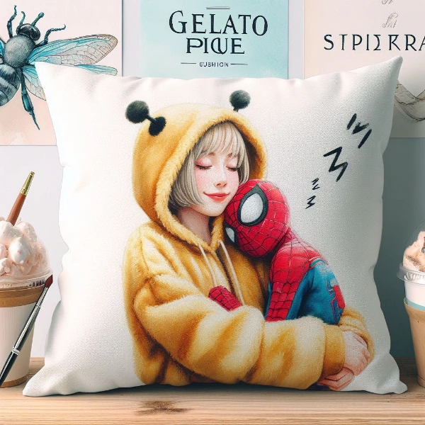 キャラクターがプリントされたクッション