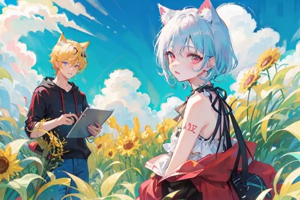 ひまわり畑で捕まえて