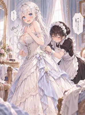 パーティ衣装の着替え中