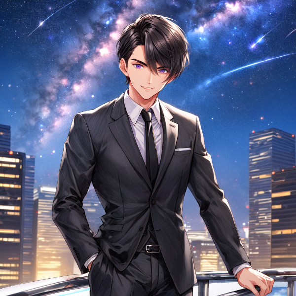 スーツな黒髪短髪男性と夜景★(5枚)