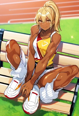 金髪ポニーテール