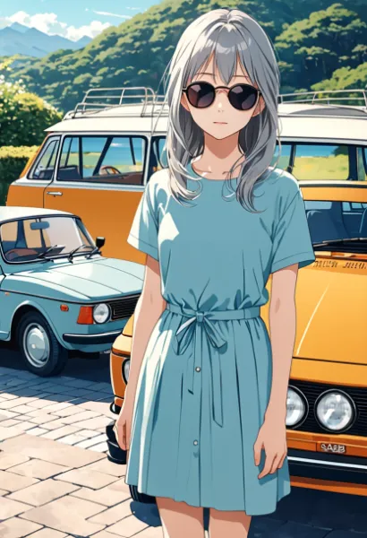 銀髪少女の夏のロードトリップ