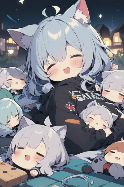 毛布にたまるねこ