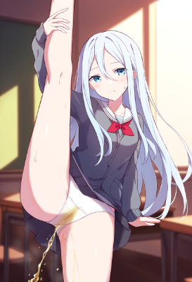 宵崎奏-I字バランスおもらし2