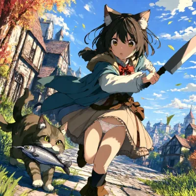 猫耳少女と泥棒猫