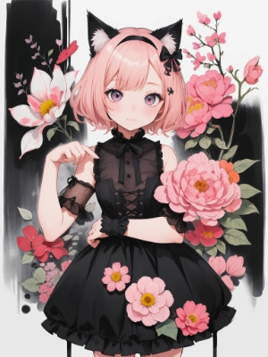 black cat ear girl