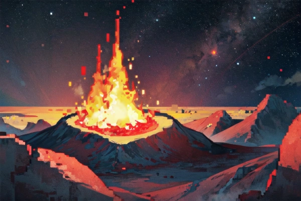 紅き大地と火山