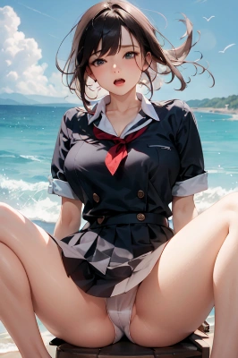 いやーん。風が．．