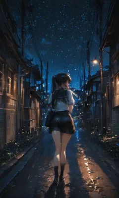 『探してください』　(■■る路地を歩く制服の少女)