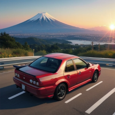 富士と自動車