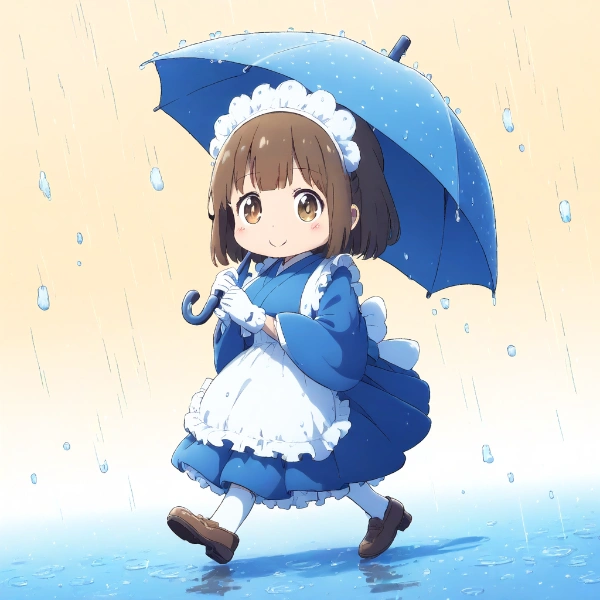 ちび版、和風メイドさんと雨の日