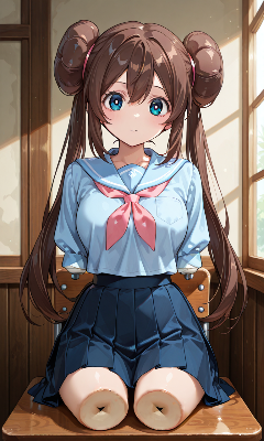 窓辺のツインテール少女