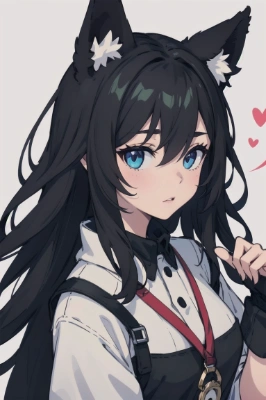 黒髪の獣耳女の子