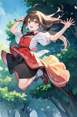ジャンプする少女