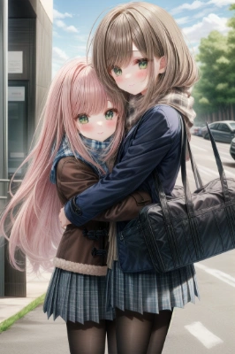 ハグする二人