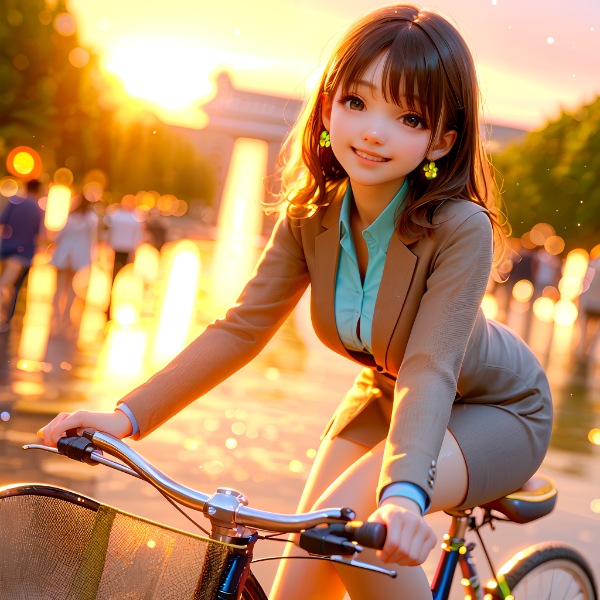 スーツバイクの女