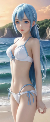 青髪さんの水着姿