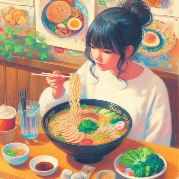 女子とラーメン