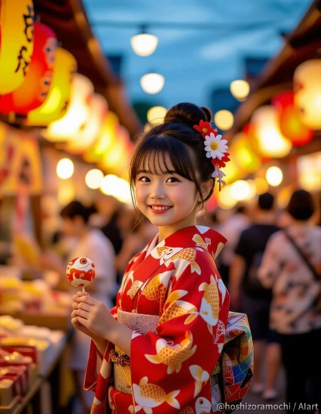 夏夕暮、緋色の金魚