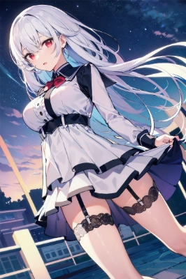 夜空の下で