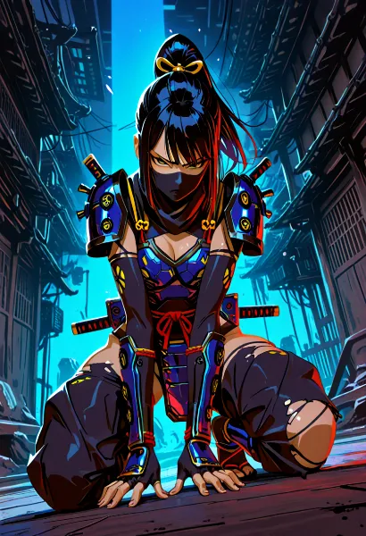 ネオン街の影に潜む忍者