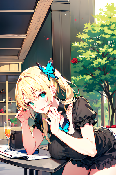 金髪ポニーテール